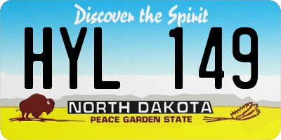 ND license plate HYL149