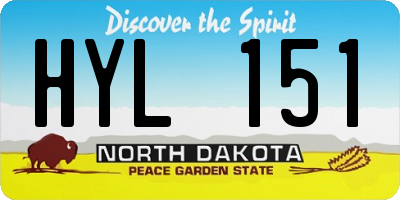 ND license plate HYL151