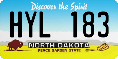 ND license plate HYL183