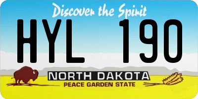 ND license plate HYL190
