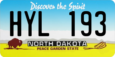 ND license plate HYL193