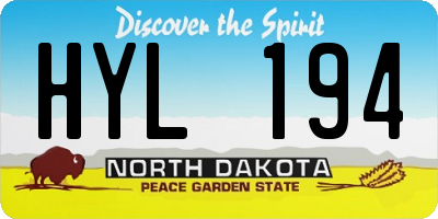 ND license plate HYL194
