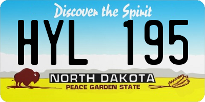 ND license plate HYL195