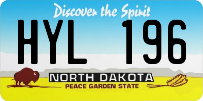 ND license plate HYL196