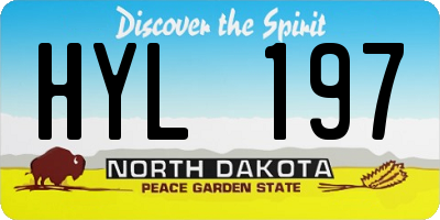 ND license plate HYL197