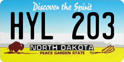 ND license plate HYL203