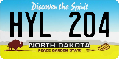 ND license plate HYL204