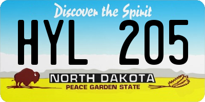 ND license plate HYL205