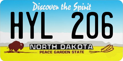 ND license plate HYL206
