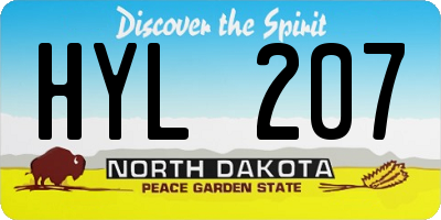 ND license plate HYL207