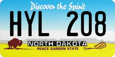 ND license plate HYL208