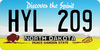 ND license plate HYL209