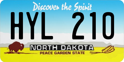 ND license plate HYL210
