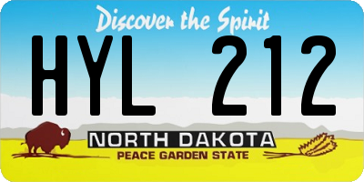 ND license plate HYL212