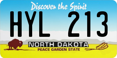 ND license plate HYL213