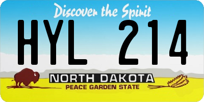 ND license plate HYL214