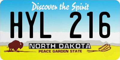 ND license plate HYL216