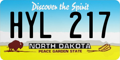 ND license plate HYL217