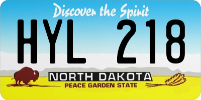 ND license plate HYL218