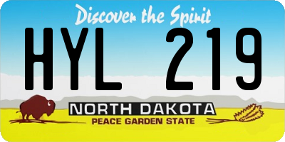 ND license plate HYL219