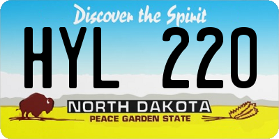 ND license plate HYL220