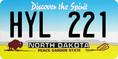 ND license plate HYL221