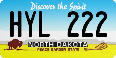ND license plate HYL222