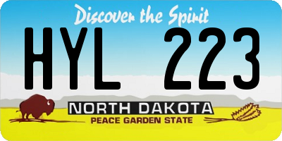 ND license plate HYL223