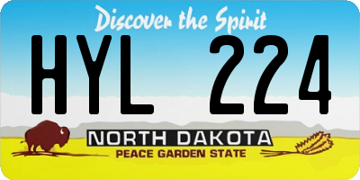 ND license plate HYL224