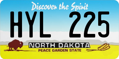 ND license plate HYL225