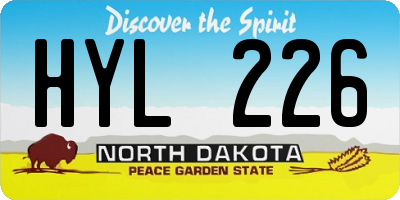 ND license plate HYL226