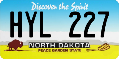 ND license plate HYL227