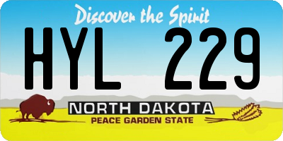 ND license plate HYL229