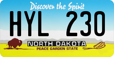 ND license plate HYL230