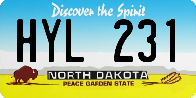 ND license plate HYL231