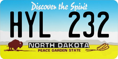 ND license plate HYL232