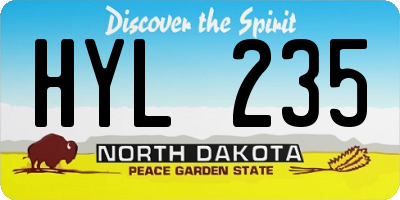 ND license plate HYL235