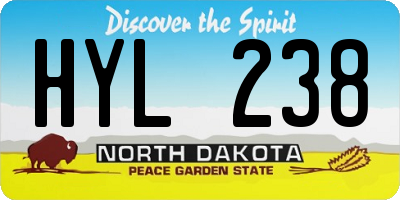 ND license plate HYL238