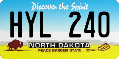 ND license plate HYL240