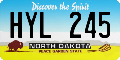 ND license plate HYL245