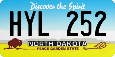 ND license plate HYL252