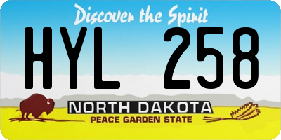ND license plate HYL258