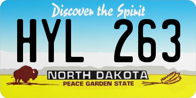 ND license plate HYL263