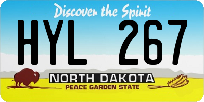 ND license plate HYL267