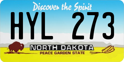 ND license plate HYL273