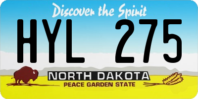 ND license plate HYL275