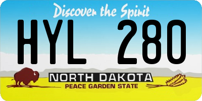 ND license plate HYL280