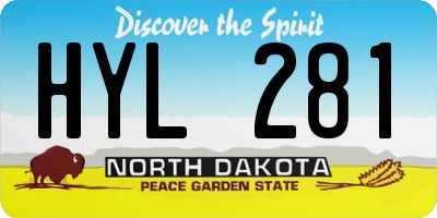ND license plate HYL281