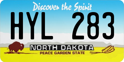 ND license plate HYL283