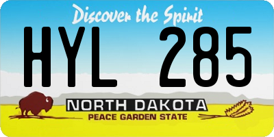 ND license plate HYL285